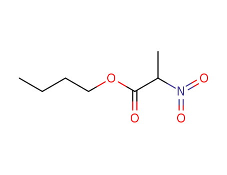 Molecular Structure of 106306-42-7 (Propanoic acid, 2-nitro-, butyl ester)