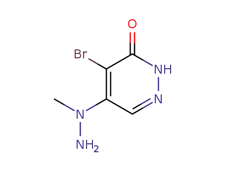 Molecular Structure of 128457-13-6 (3(2H)-Pyridazinone, 4-bromo-5-(1-methylhydrazino)-)