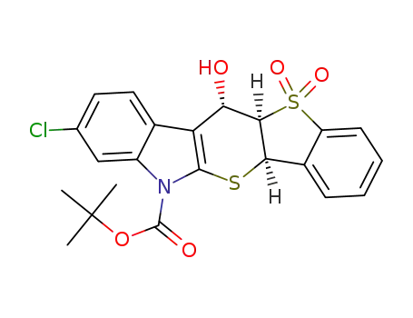 tert-butyl(6aR,11aR,12S)-3-chloro-12-hydroxy-11a,12-dihydrobenzo[4',5']thieno[2',3':5,6]thiopyrano[2,3-b]indole-5(6aH)-carboxylate 11,11-dioxide