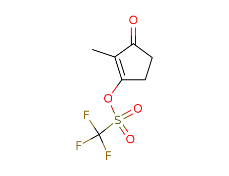 Molecular Structure of 134050-29-6 (Methanesulfonic acid, trifluoro-, 2-methyl-3-oxo-1-cyclopenten-1-yl ester)