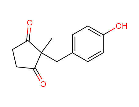 Molecular Structure of 112621-27-9 (1,3-Cyclopentanedione, 2-[(4-hydroxyphenyl)methyl]-2-methyl-)