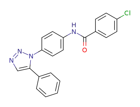 Molecular Structure of 89779-05-5 (Benzamide, 4-chloro-N-[4-(5-phenyl-1H-1,2,3-triazol-1-yl)phenyl]-)