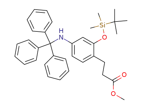 3-[2-(tert-Butyl-dimethyl-silanyloxy)-4-(trityl-amino)-phenyl]-propionic acid methyl ester