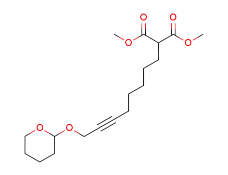 methyl 2-carbomethoxy-10-<(tetrahydro-2H-pyran-2-yl)oxy>-8-decynoate