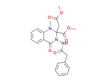 2-Methoxycarbonylmethyl-1-methyl-4-oxo-3-phenylacetylamino-1,2,3,4-tetrahydro-quinazoline-2-carboxylic acid methyl ester