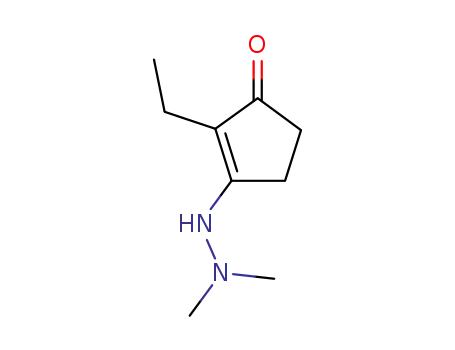 Molecular Structure of 124948-39-6 (2-Cyclopenten-1-one, 3-(2,2-dimethylhydrazino)-2-ethyl-)