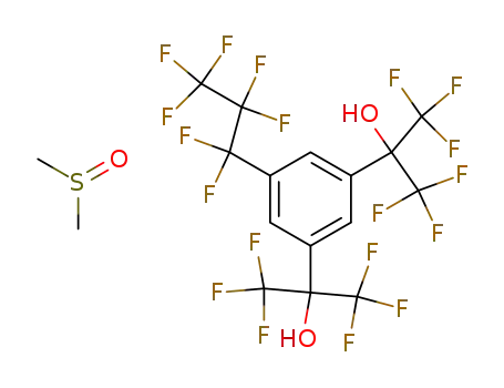 1,3-bis(2-hydroxyhexafluoro-2-propyl)-5-(heptafluoro-n-propyl)benzene DMSO complex