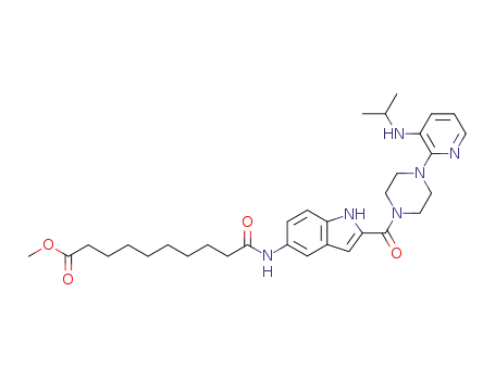 9-{2-[4-(3-Isopropylamino-pyridin-2-yl)-piperazine-1-carbonyl]-1H-indol-5-ylcarbamoyl}-nonanoic acid methyl ester