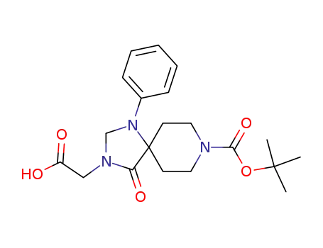 Molecular Structure of 180386-35-0 (BOC-3-CARBOXYMETHYL-1-PHENYL-1,3,8-TRIAZASPIRO[4 5]DECAN-4-ONE)