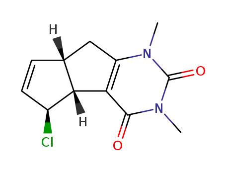 5-chloro-1,3-dimethyl-4b,5,7a,8-tetrahydro-(4bα,5α,8α)-pentaleno<1,2-e>pyrimidine-2,4-dione