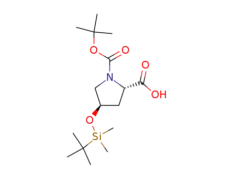 Molecular Structure of 149814-40-4 (1,2-Pyrrolidinedicarboxylic acid,
4-[[(1,1-dimethylethyl)dimethylsilyl]oxy]-, 1-(1,1-dimethylethyl) ester,
(2S,4R)-)