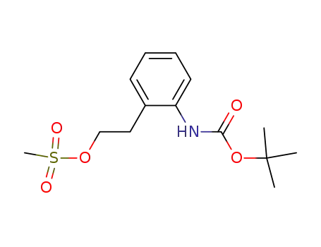 Molecular Structure of 193806-50-7 (Carbamic acid, [2-[2-[(methylsulfonyl)oxy]ethyl]phenyl]-,
1,1-dimethylethyl ester)