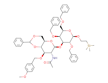 N-[(4aR,6S,7R,8R,8aS)-6-[(2R,3S,4S,5R,6R)-3,5-Bis-benzyloxy-2-benzyloxymethyl-6-(2-trimethylsilanyl-ethoxy)-tetrahydro-pyran-4-yloxy]-8-(4-methoxy-benzyloxy)-2-phenyl-hexahydro-pyrano[3,2-d][1,3]dioxin-7-yl]-acetamide