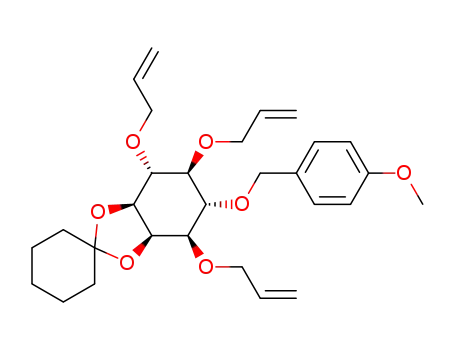 (+/-)-1,4,5-tri-O-allyl-2,3-O-cyclohexylidene-6-O-p-methoxybenzyl-myo-inositol