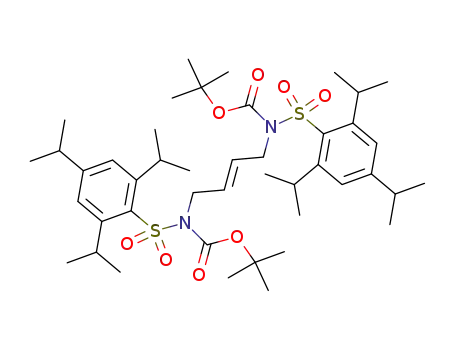Molecular Structure of 335004-20-1 (Carbamic acid,
(2E)-2-butene-1,4-diylbis[[[2,4,6-tris(1-methylethyl)phenyl]sulfonyl]-,
bis(1,1-dimethylethyl) ester)