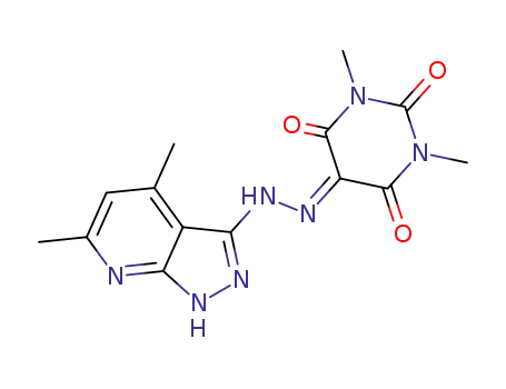 1,3-dimethyl-5-{(4,6-dimethyl-1H-pyrazolo[3,4-b]pyridin-3-yl)hydrazono}pyrimidine-2,4,6(1H,3H,5H)-trione