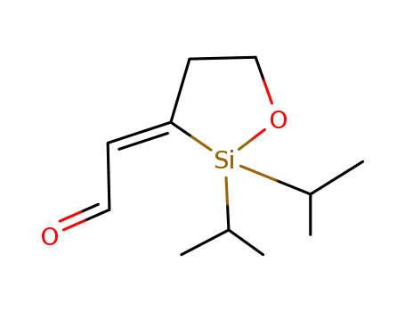 Molecular Structure of 572901-35-0 (Acetaldehyde, [2,2-bis(1-methylethyl)-1-oxa-2-silacyclopent-3-ylidene]-,
(2Z)-)