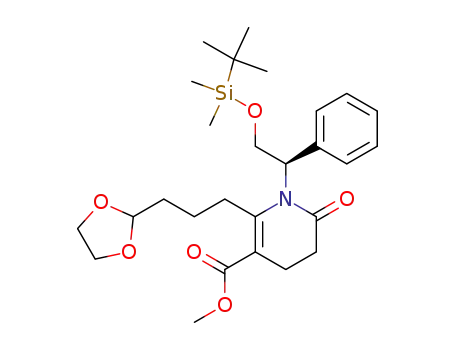1-[2-(tert-butyl-dimethyl-silanyloxy)-1-phenyl-ethyl]-2-(3-[1,3]dioxolan-2-yl-propyl)-6-oxo-1,4,5,6-tetrahydro-pyridine-3-carboxylic acid methyl ester