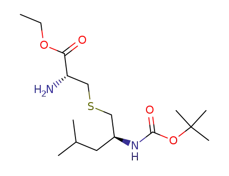Molecular Structure of 876297-28-8 (L-Cysteine,
S-[(2S)-2-[[(1,1-dimethylethoxy)carbonyl]amino]-4-methylpentyl]-, ethyl
ester)