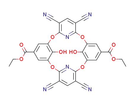 25,27-diaza-11,23-dicarboethoxy-4,6,16,18-tetracyano-26,28-dihydroxy-2,8,14,20-tetraoxacalix[4]arene