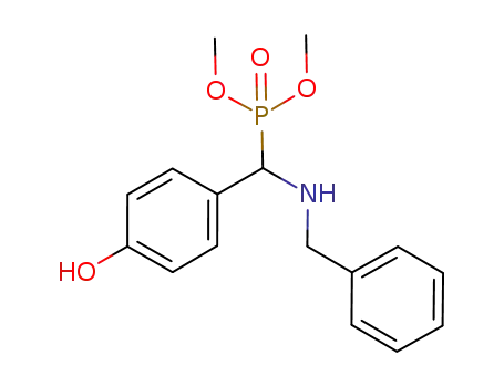 Molecular Structure of 918636-17-6 (Phosphonic acid, P-[(4-hydroxyphenyl)[(phenylmethyl)amino]methyl]-,
dimethyl ester)