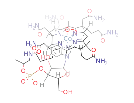 Molecular Structure of 27085-12-7 (Cobinamide, Co-aqua-,dihydrogen phosphate (ester), inner salt, 3'-ester with (5,6-dimethyl-1-a-D-ribofuranosyl-1H-benzimidazole-kN3), ion(1+), chloride (1:1))