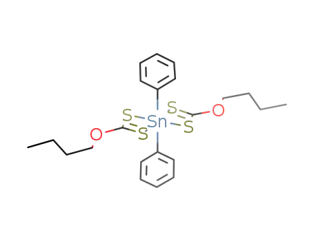 Molecular Structure of 89154-75-6 (6-Oxa-2,4-dithia-3-stannadecanethioic acid, 3,3-diphenyl-5-thioxo-,
O-butyl ester)