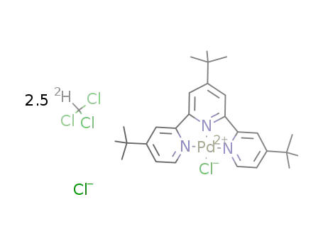 (4,4',4''-tri(tert-butyl)-2,2':6',2''-terpyridine)chloropalladium(II) chloride*2.5(CDCl3)