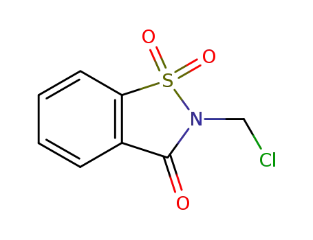 Molecular Structure of 13947-21-2 (2-CHLOROMETHYL-1,1-DIOXO-1,2-DIHYDRO-1LAMBDA*6*-BENZO[D]ISOTHIAZOL-3-ONE)