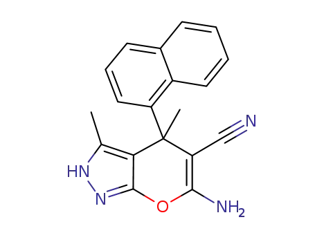 6-amino-2,4-dihydro-3,4-dimethyl-4-(naphthalen-1-yl)pyrano[2,3-c]pyrazole-5-carbonitrile