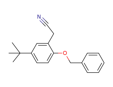 Molecular Structure of 1246213-26-2 (Benzeneacetonitrile, 5-(1,1-diMethylethyl)-2-(phenylMethoxy)-)