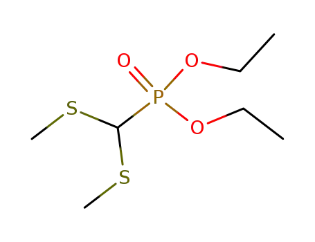 Molecular Structure of 62999-70-6 (DIETHYL [BIS(METHYLTHIO)METHYL]PHOSPHONATE)