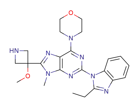 2-(2-ethylbenzoimidazol-1-yl)-8-(3-methoxyazetidin-3-yl)-9-methyl-6-morpholin-4-yl-9H-purine