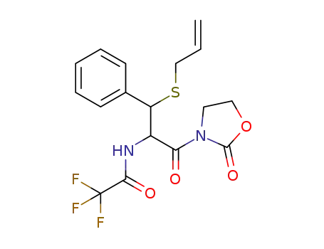 N-(1-(allylthio)-3-oxo-3-(2-oxooxazolidin-3-yl)-1-phenylpropan-2-yl)-2,2,2-trifluoroacetamide
