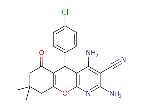 2,4-diamino-5-(4-chlorophenyl)-6,7,8,9-tetrahydro-8,8-dimethyl-6-oxo-5H-chromeno[2,3-b]pyridine-3-carbonitrile