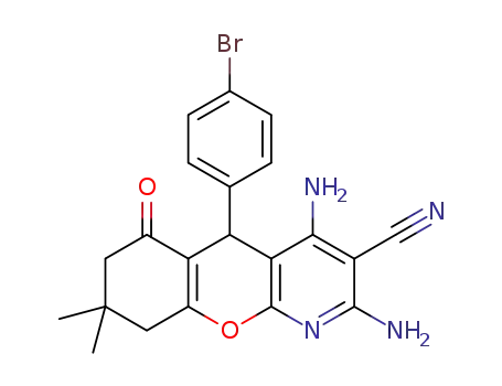 2,4-diamino-5-(4-bromophenyl)-6,7,8,9-tetrahydro-8,8-dimethyl-6-oxo-5H-chromeno[2,3-b]pyridine-3-carbonitrile