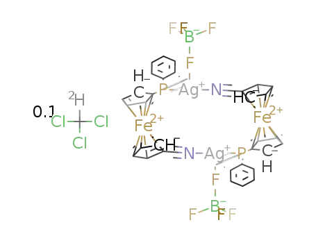 [Ag(μ-1’-(diphenylphosphino)-1-cyanoferrocene)]2[BF4]2*0.1CHCl3