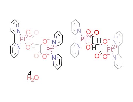 [{2,2’-bipyridine platinum(II)}2(μ-D-tart)][{2,2’-bipyridine platinum(II)}2(μ-L-tart)]*4H2O