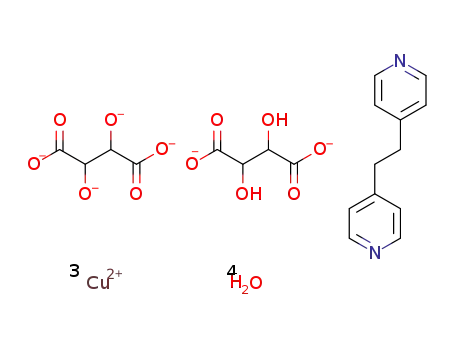 [Cu3(tartaric acid)(tartaric acid)-(H2O)(1,2-bis(4-pyridyl)ethane)] · 3H2O