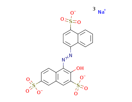 2,7-Naphthalenedisulfonicacid, 3-hydroxy-4-[2-(4-sulfo-1-naphthalenyl)diazenyl]-, sodium salt (1:3)(915-67-3)