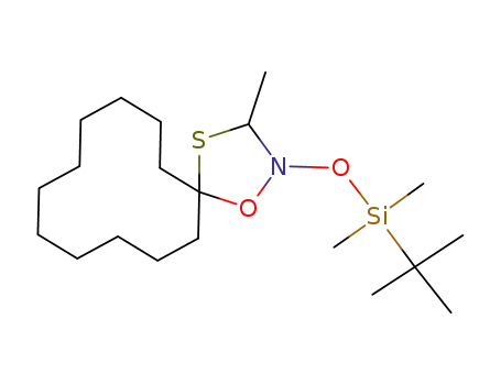 Molecular Structure of 88358-52-5 (1-Oxa-4-thia-2-azaspiro[4.11]hexadecane,
2-[[(1,1-dimethylethyl)dimethylsilyl]oxy]-3-methyl-)