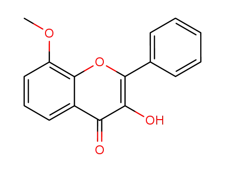 Molecular Structure of 88252-61-3 (4H-1-Benzopyran-4-one, 3-hydroxy-8-methoxy-2-phenyl-)