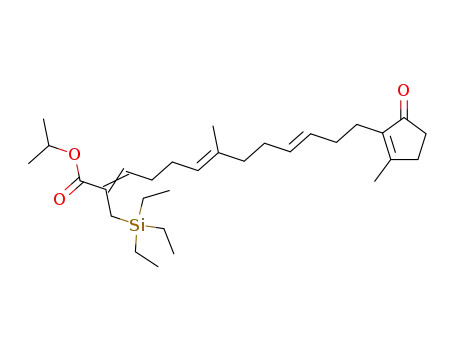 (2Z,6E,10E)-7-Methyl-13-(2-methyl-5-oxo-cyclopent-1-enyl)-2-triethylsilanylmethyl-trideca-2,6,10-trienoic acid isopropyl ester