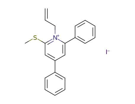 Molecular Structure of 83318-98-3 (Pyridinium, 2-(methylthio)-4,6-diphenyl-1-(2-propenyl)-, iodide)