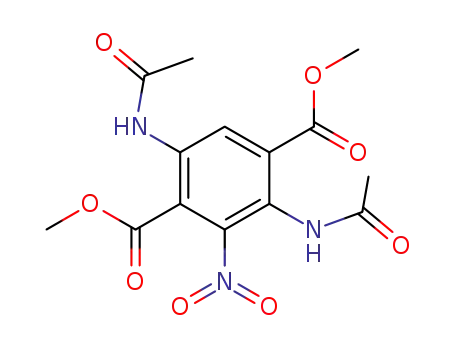 Molecular Structure of 115705-53-8 (1,4-Benzenedicarboxylic acid, 2,5-bis(acetylamino)-3-nitro-, dimethyl
ester)