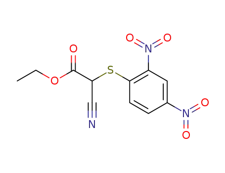 Molecular Structure of 91611-42-6 (Acetic acid, cyano[(2,4-dinitrophenyl)thio]-, ethyl ester)