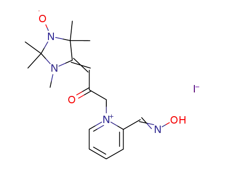 2-Oximinomethyl-1-<3-(2,2,3,5,5-pentamethyl-1-oxylimidazolidin-4-ylidene)-2-oxopropyl>pyridinium iodide