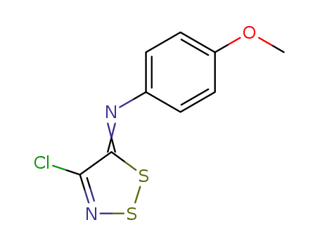 Molecular Structure of 75318-49-9 (N-[(5Z)-4-chloro-5H-1,2,3-dithiazol-5-ylidene]-4-methoxyaniline)