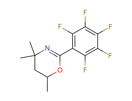Molecular Structure of 90619-68-4 (4H-1,3-Oxazine, 5,6-dihydro-4,4,6-trimethyl-2-(pentafluorophenyl)-)