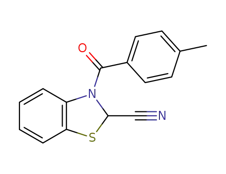 Molecular Structure of 95479-50-8 (2-Benzothiazolecarbonitrile, 2,3-dihydro-3-(4-methylbenzoyl)-)